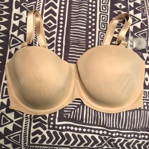 Cacique 42DDD NWT Multi-Way Strapless Bra Nude